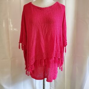 Fushia tank and poncho combo